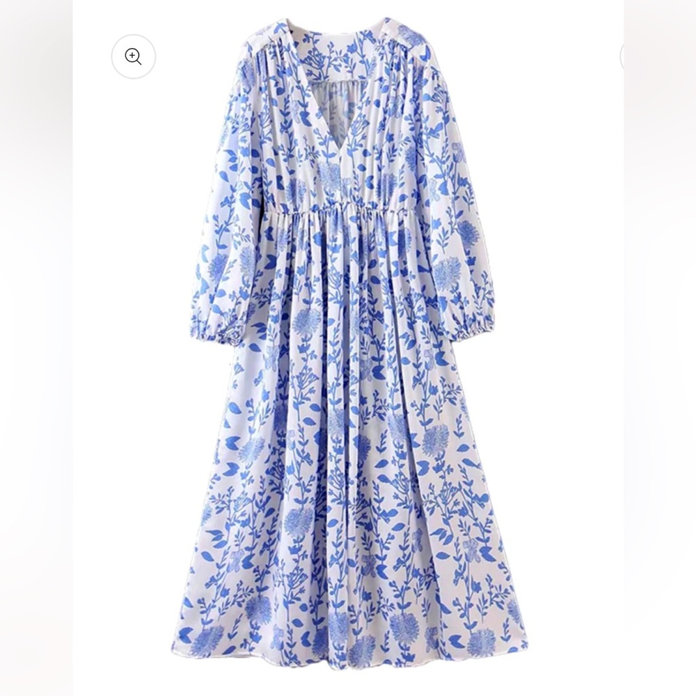 Goodnight Macaroon Blue White Maxi Dress Small